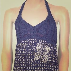 John Robeshaw for Lucky navy boho maxi dress XL